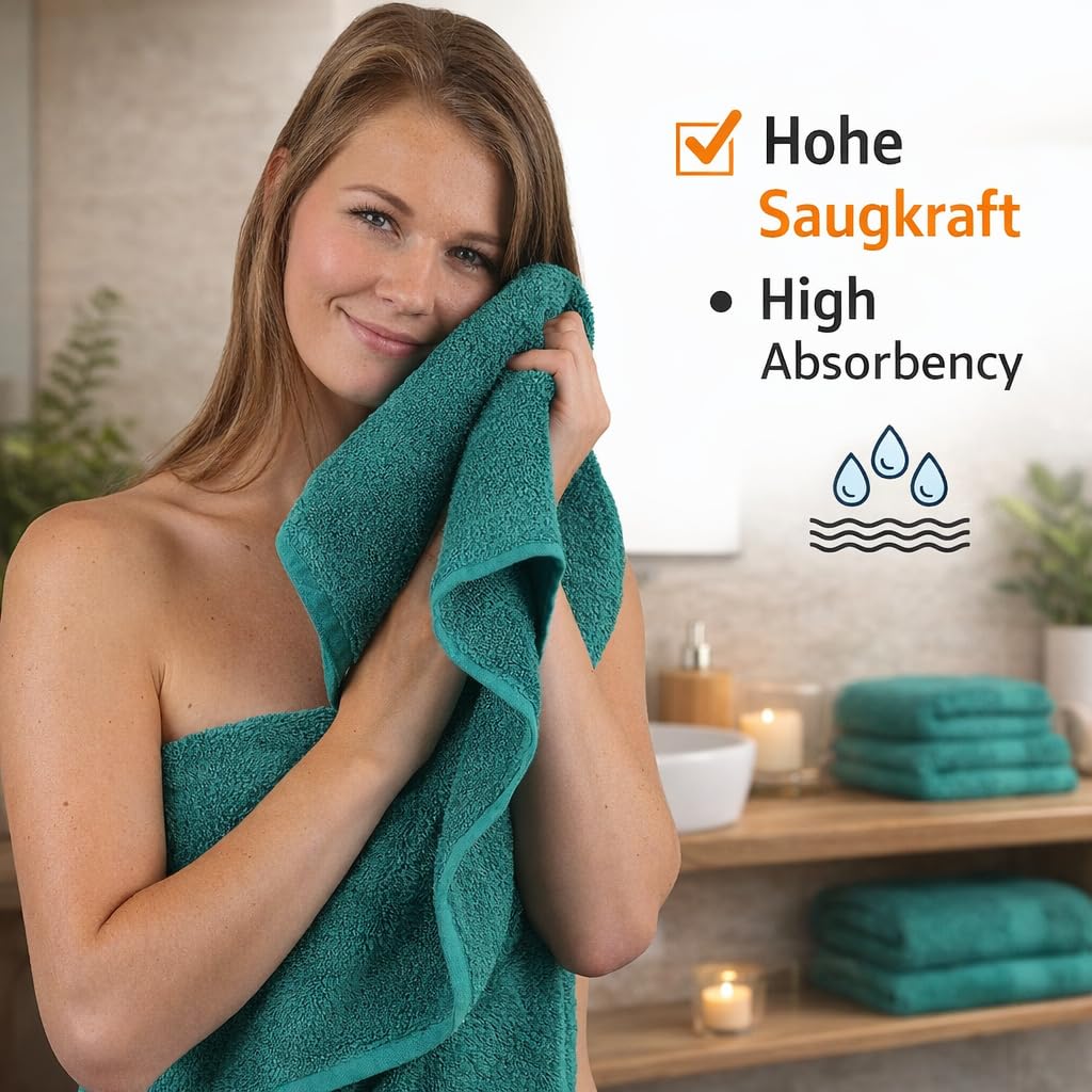 Betz 4-częściowy zestaw ręczników premium 2 ręczniki do rąk 50 x 100 cm 2 ręczniki kąpielowe 70 x 140 cm 100% bawełna kolor szmaragdowy zielony