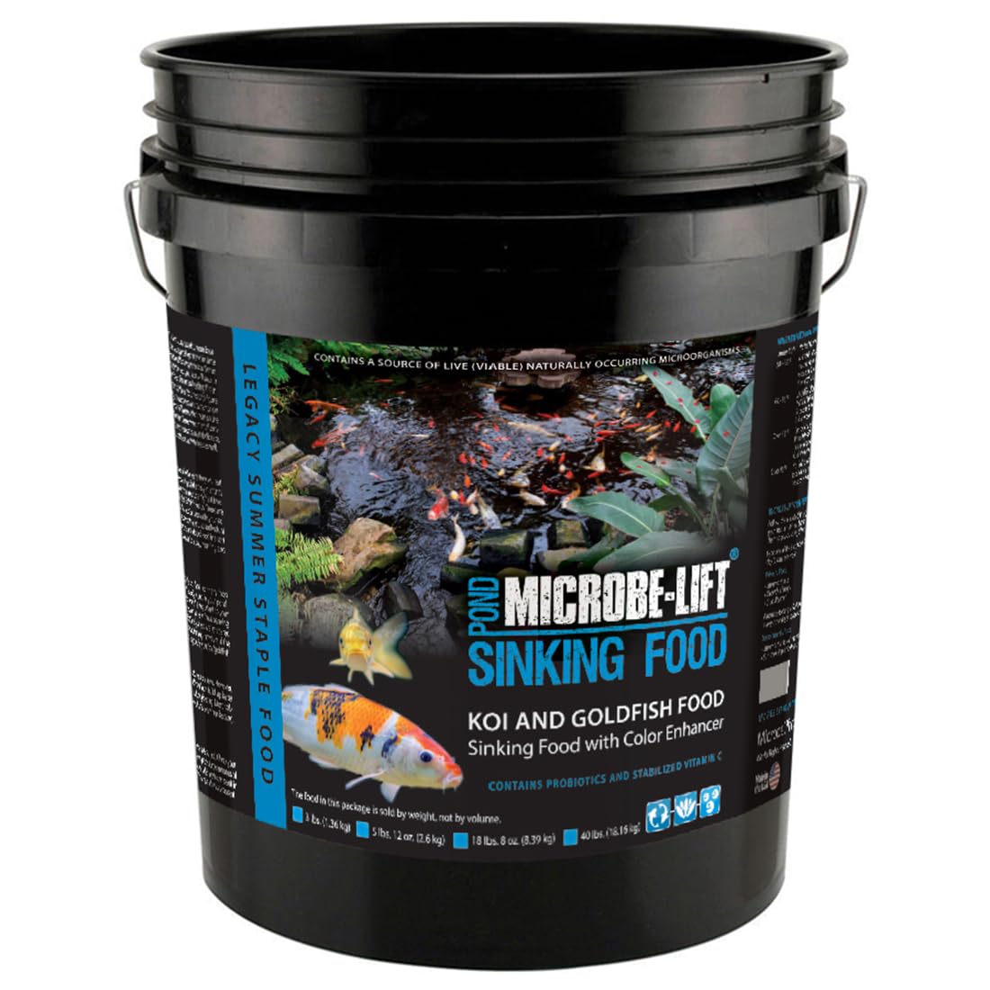 MICROBE-LIFT MLLSPXL Sinking Fish Food Pellets for Ponds, Water Gardens, and Fountains, for Live Goldfish and Koi, 18.5 Pounds