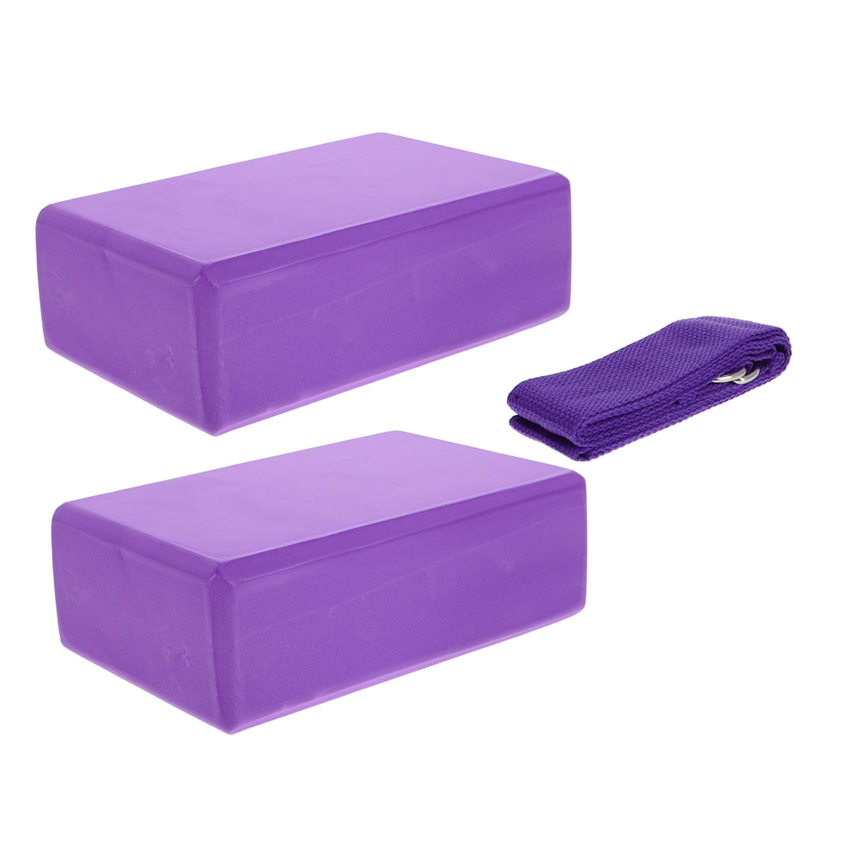 Toyvian Set 3 Pezzi Blocchi Yoga in Eva con Cintura Attrezzatura Yoga per Stretching e Pilates con Presa Confortevole e Stabilità Migliorata e Giardino