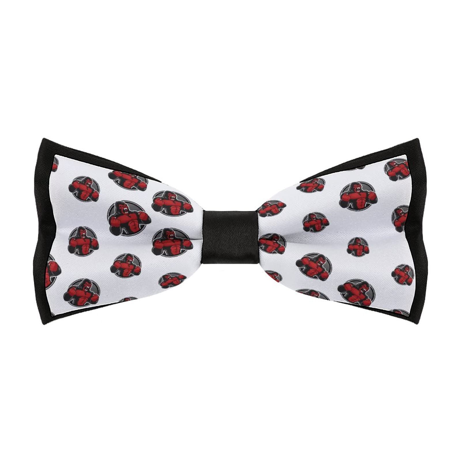 Angry Gorilla Printed Bow Ties Funny Pre-Tied Adjustable Bowties Gift Idea for Men