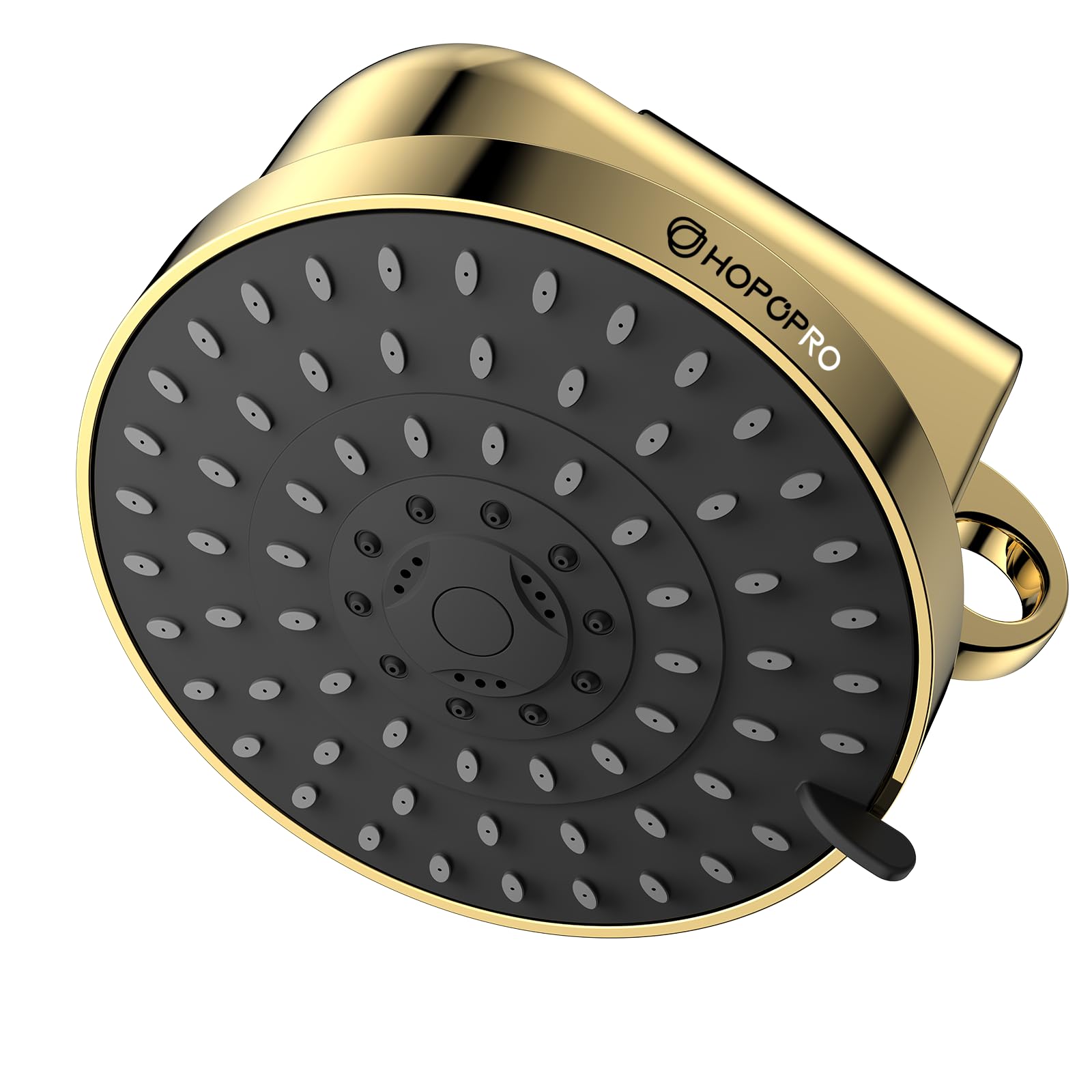 High Flow Filtered Shower Head, HOPOPRO 5 Modes High Pressure Fixed Showerhead with NSF Certified Filter Replacement Cartridge, Remove 99% Chlorine, Improves Skin Hair Condition (6 Inch Gold)
