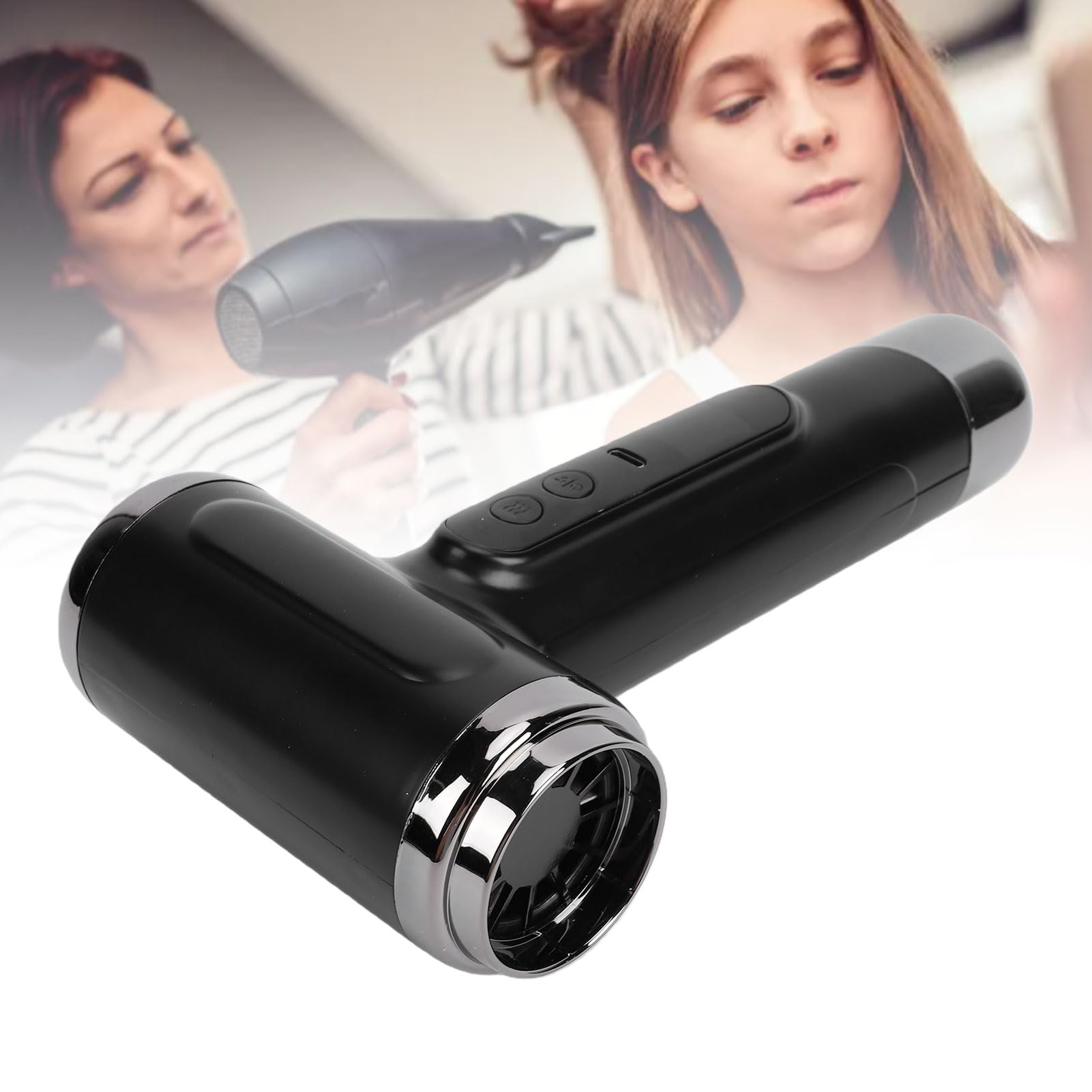Fockety Secador de Pelo, Portátil Compacto Profesional 15600 MAh Inalámbrico USB Recargable Secador de Pelo de Viaje con Boquilla, para el Hogar, Camping, RV, Todos los Peinados,