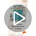 Image of LaVichitra 2 Piece Premium Door Curtain with Floral Net - 7ft, Aqua