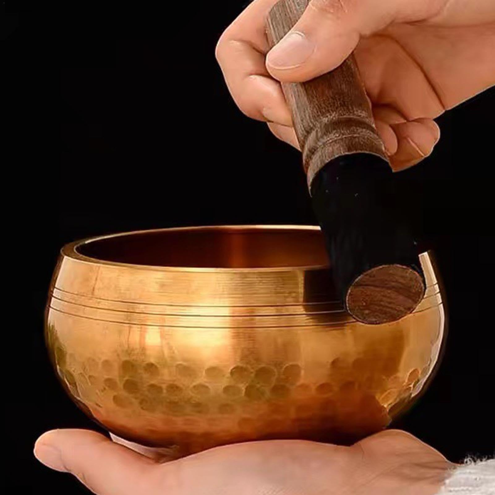 Set di campane tibetane – Campana tibetana per meditazione, ciotola tibetana fatta a mano, per meditazione, decorazione zen, martelletto, meditazione, yoga, chakra