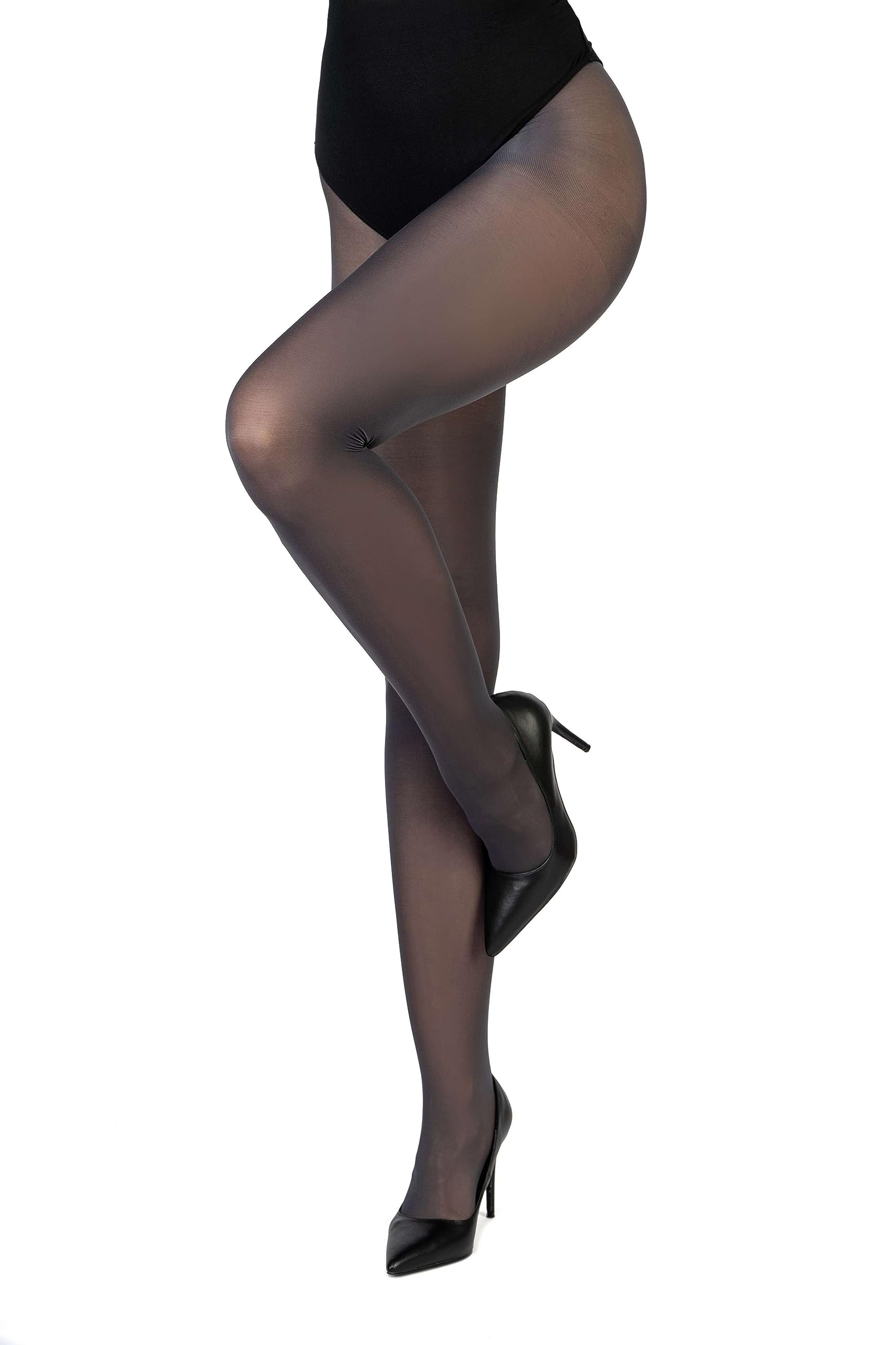 LORES Women’s Classic Matte Tights 40 DEN Semi Sheer Thigh for Ladies Invisible Panty Part Elegant & Evening Style Concorde40, Fumo XL
