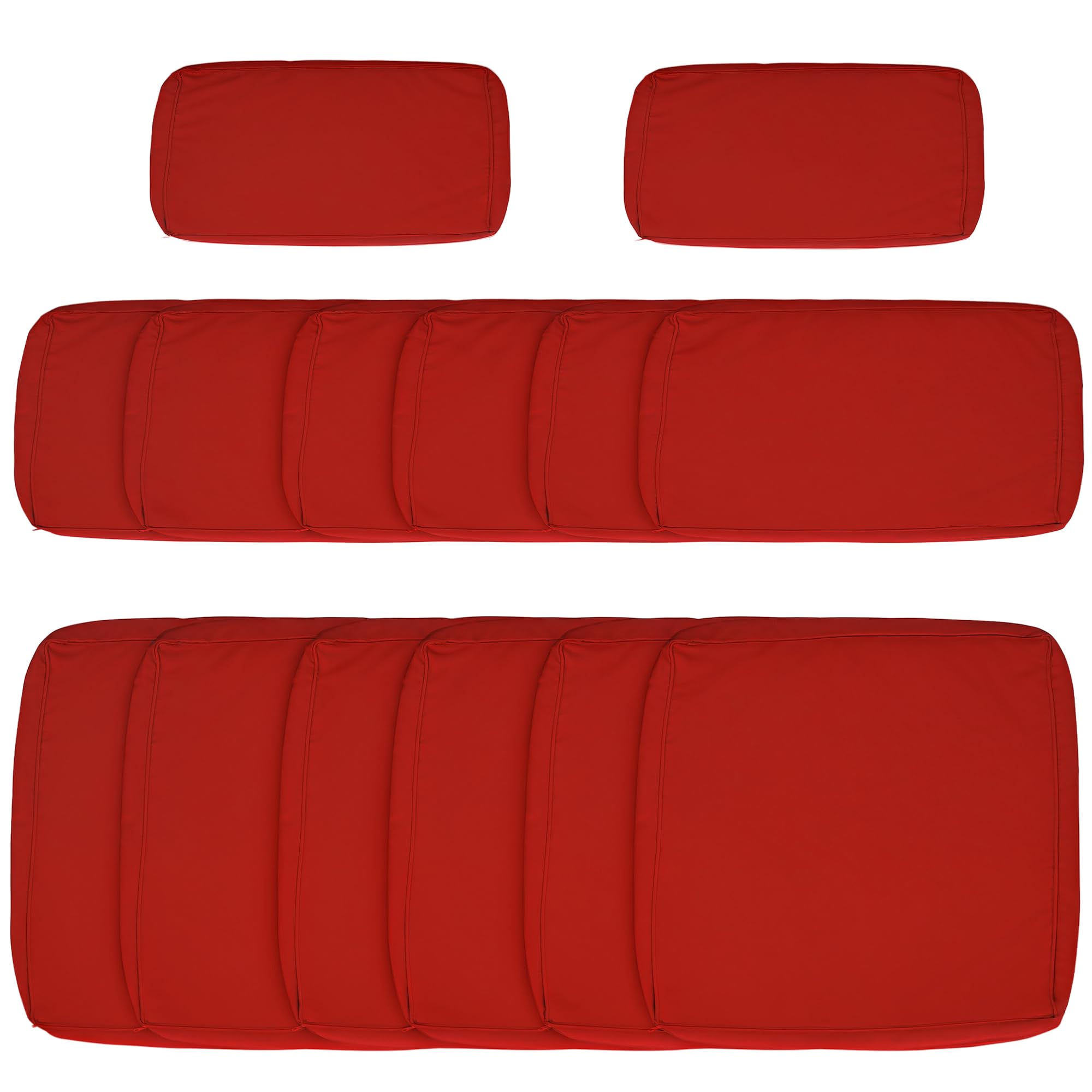 Outsunny Replacement Cushion Covers for Garden Sofa Set, Garden Rattan Sofa Cushion Polyester Cover Replacement Outdoor - No Cushion Included, Red — image 1