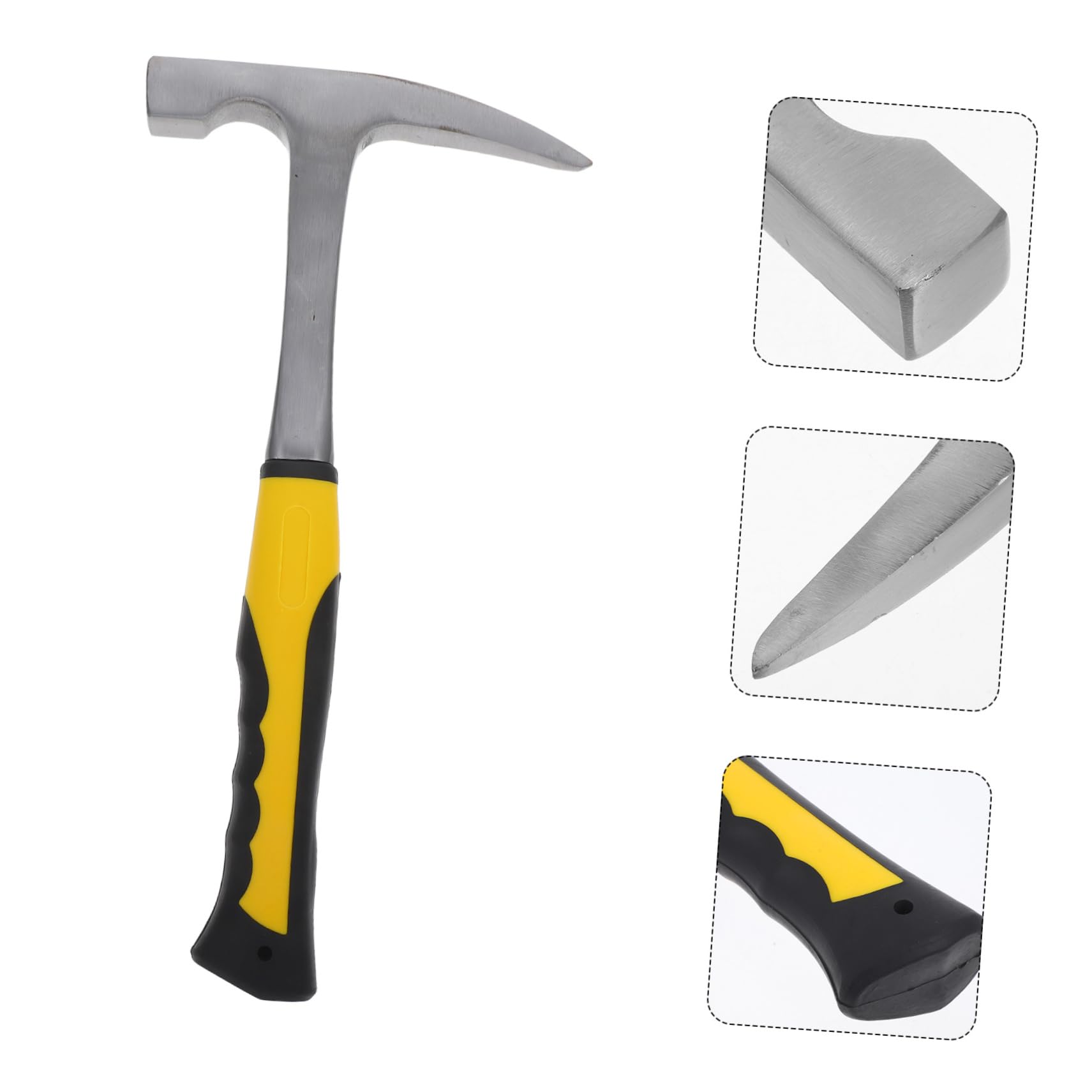 NUOBESTY Martillo Geológico Multiusos con Mango de Tpr y Acero de Alto Carbono, Diseño Ergonómico para Reducir Fatiga en Exploración y Actividades al Aire Libre
