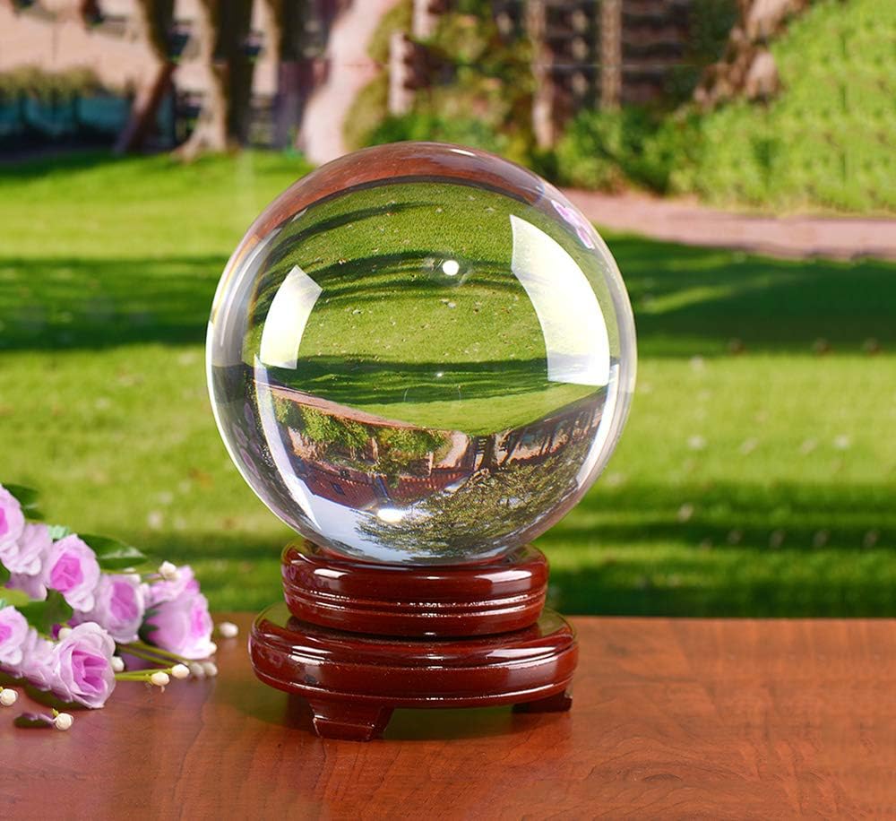 MerryNine K9 Crystal Ball with stand for Photography crystal sphere Lens Photo Ball(110mm/4.33")
