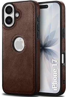 TheGiftKart Genuine Leather Finish Back Cover Case for iPhone 17 | Shockproof Design | Raised Edges for Camera & Screen Pr... Price In India