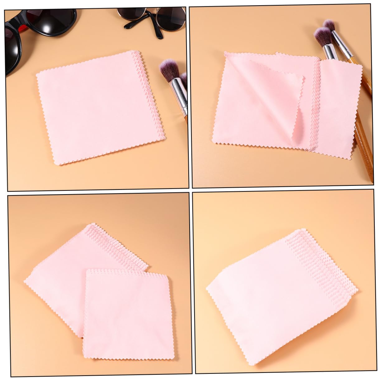 minkissy Schmuck Reinigungstuch Schauspiel Bildschirm Sauber Staubtücher Zum Reinigen Fussel Für Brillenputztücher Linsenreinigungstuch Schmuckreiniger Superfeine Faser Rosa