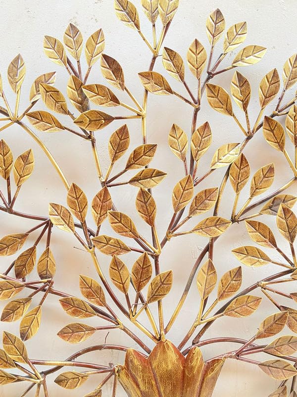 Image of Bharat Art Metal Iron Root Tree Wall Art | Handcrafted Metal Wall Sculpture for Living Room, Bedroom, Office, Hotels & Cafe | Multicolor Wall Hanging (32 x 2 x 32 Inch) W123