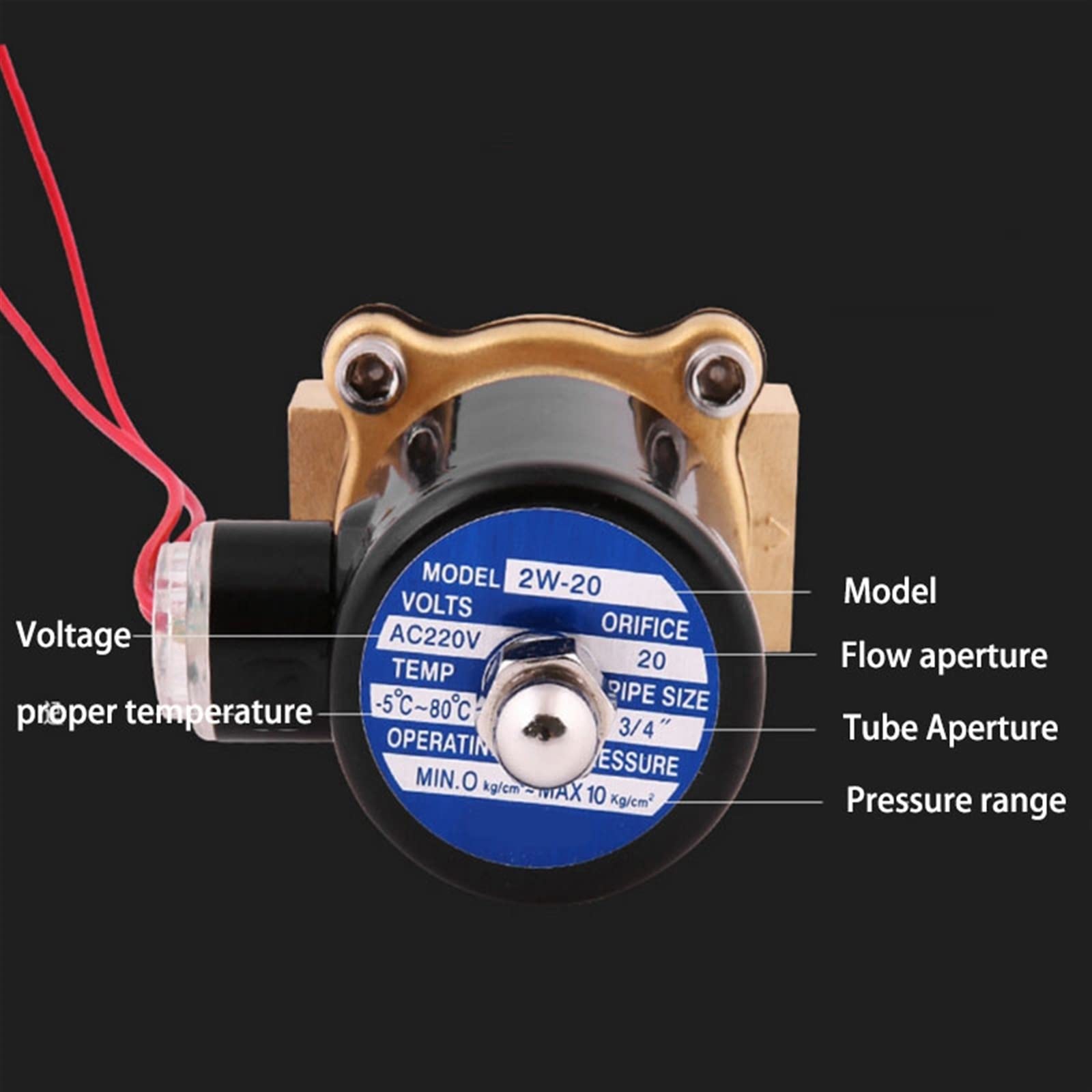 Válvula Solenoide eléctrica 1/4 "3/8" 1/2 "3/4" 1 "DN8/10/15/20/25/50 neumática Normalmente Cerrada for Agua Aceite Aire 12V 24V 220V 110V(Motor with Bracket,DN50)