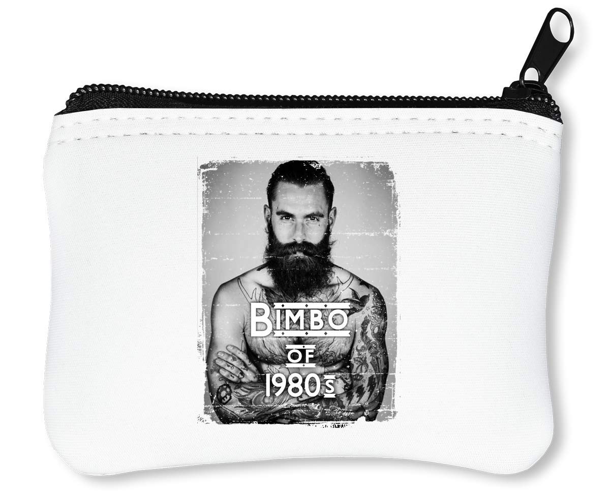 Bimbo of 1980S Rich Casanova Poker Hipster Beard Zipper Wallet Coin Purse