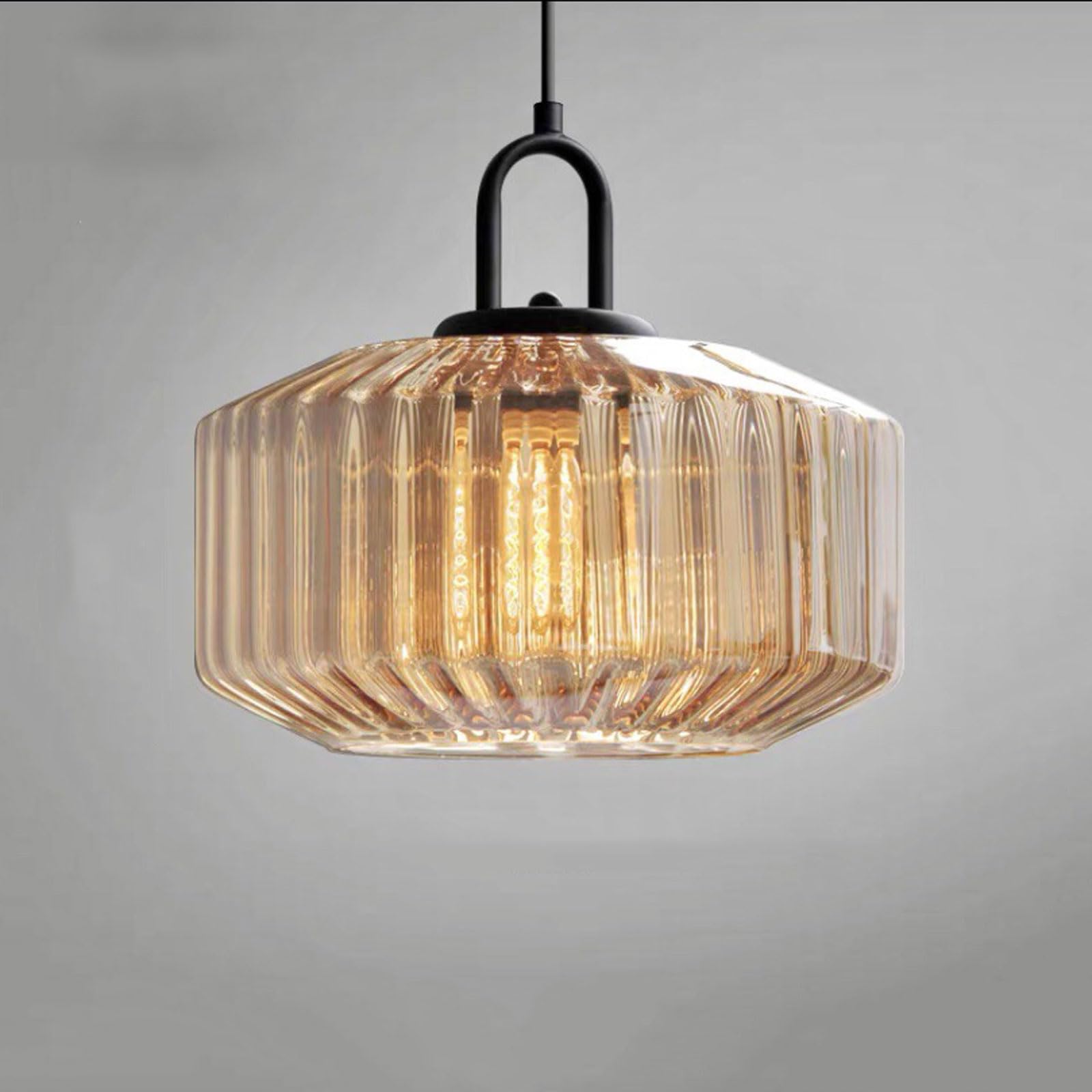Rszcsmo Brown 11.02In Glass Pendant Light, E26 Minimalist Colored Glass Bedroom Hanging Lamp Suitable For Cafes, Hotels, Restaurants Lighting Fixture