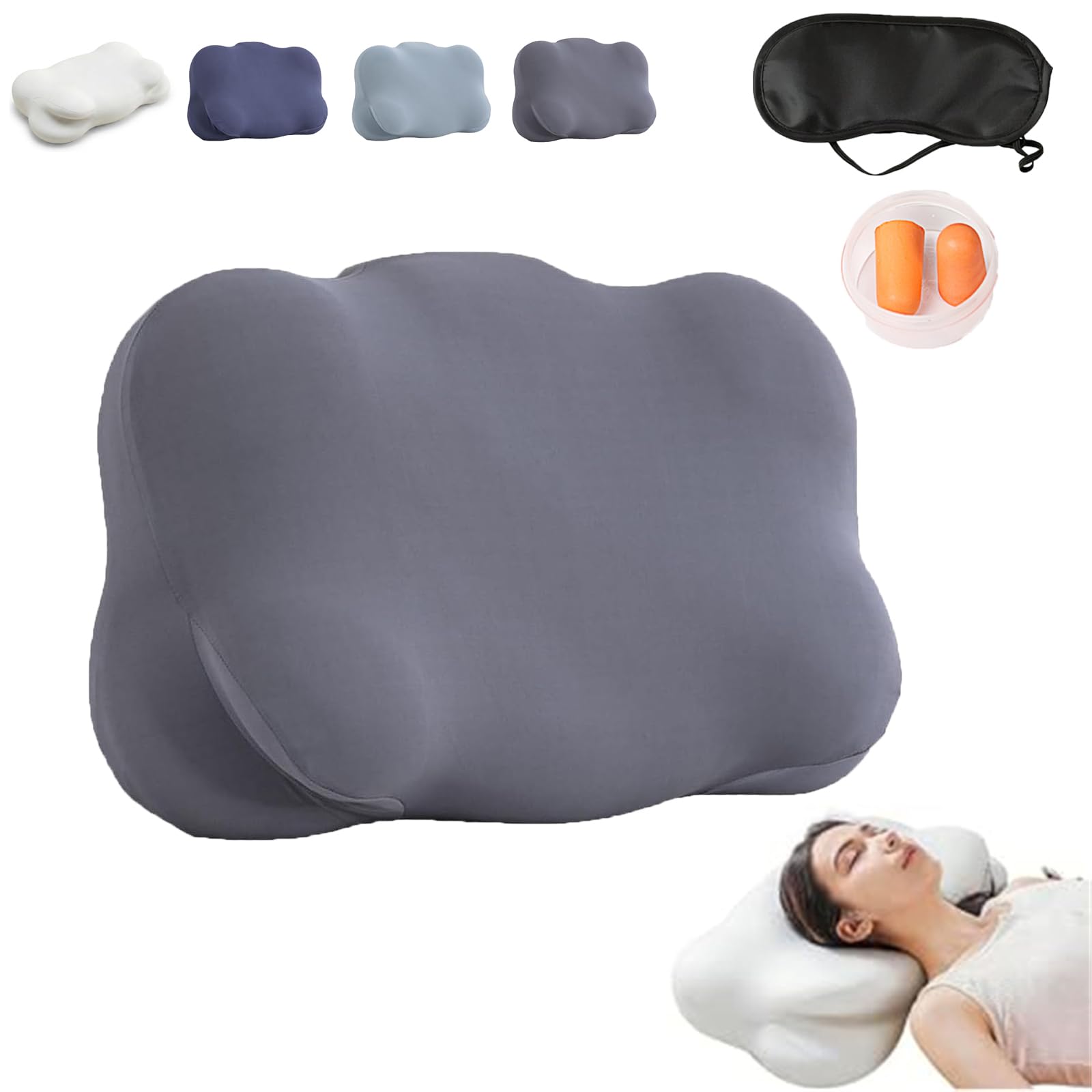 Viclemar Mellow Sleep Pillow, Mellow Cloud Pillow, Ergonomic Memory Foam Pillows, Adjustable Cervical Neck Support Pillow, for Side Back Stomach Sleepers (White) — view 10