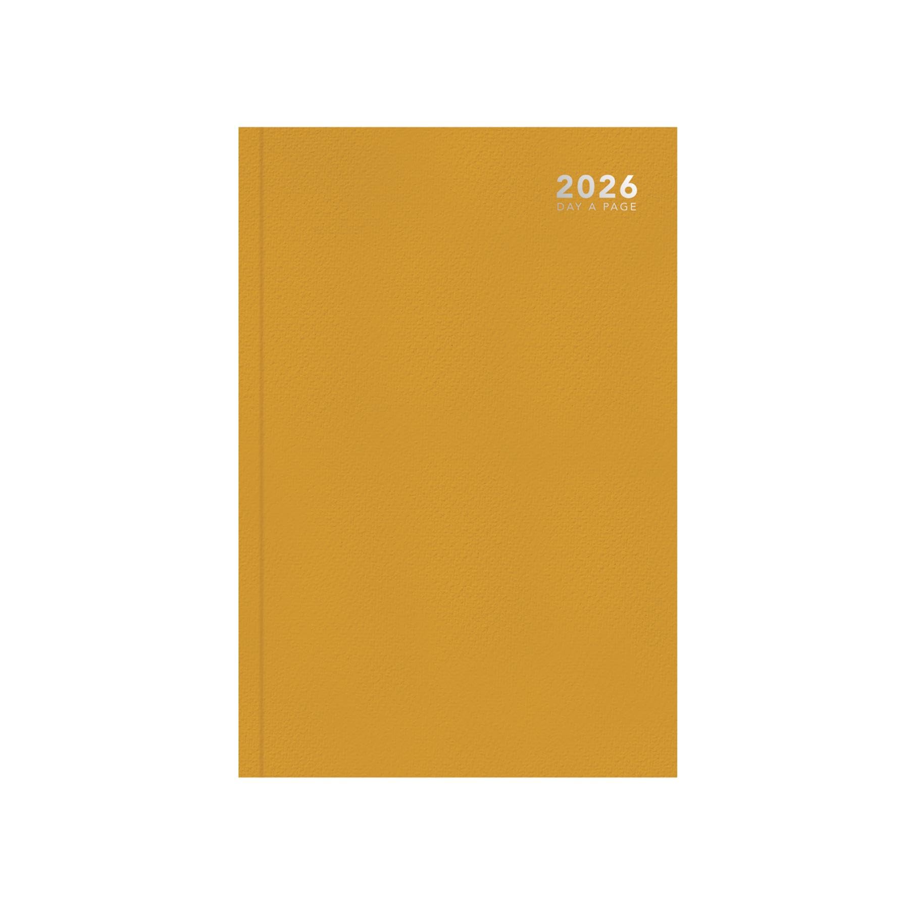 2026 A4 Diary Week Day Per Page - Bright Orange Hardcover Casebound Daily Planner - Business Organiser Home Office Study Desk