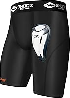 Shock Doctor Boys' Compression Shorts with Bio-Flex Cup - Moisture-Wicking Vented Protection for Sports