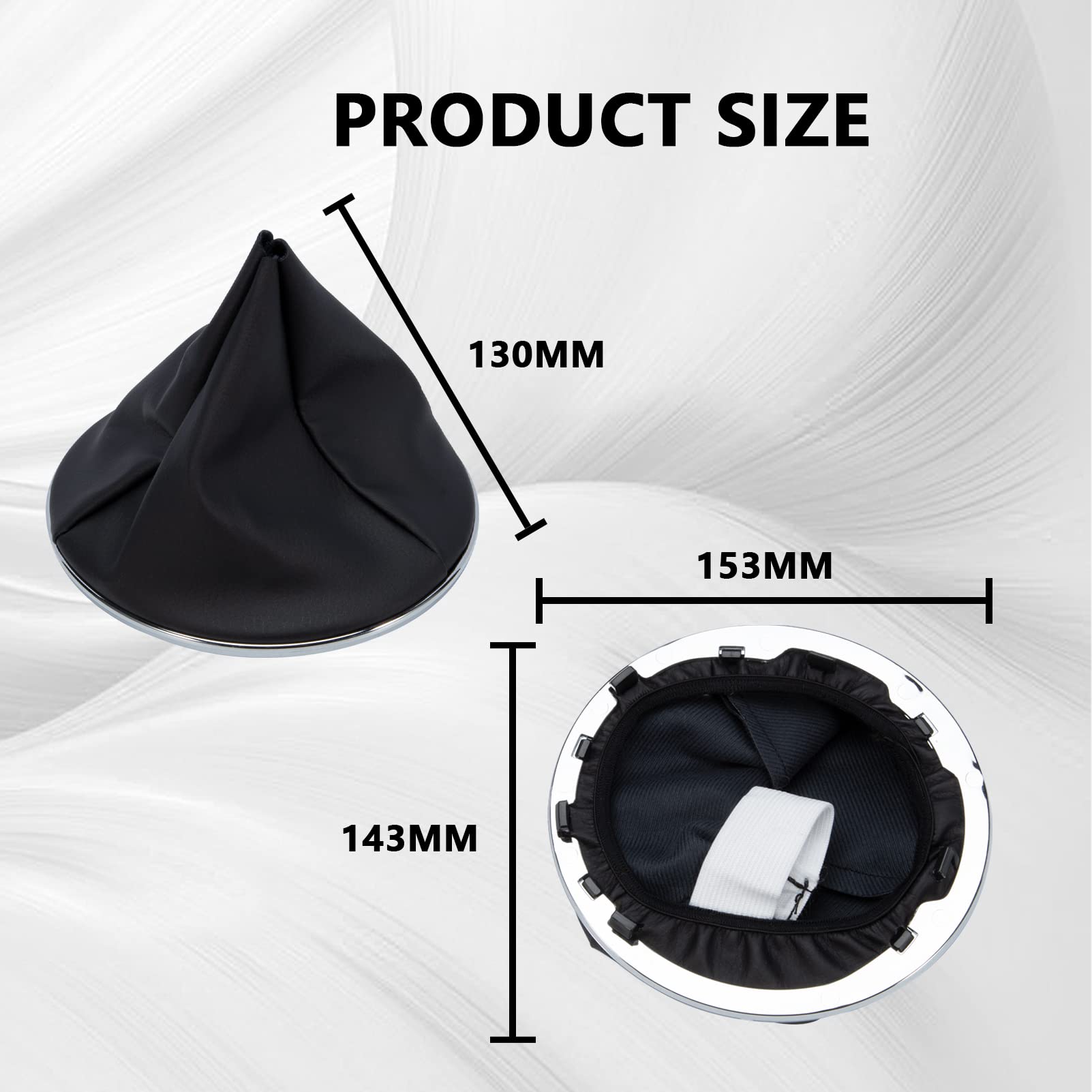 Pomello Cambio Per Fiat 500 E 500C 2007-2015 - Cuffia Leva Cambio In Plastica ABS Nero