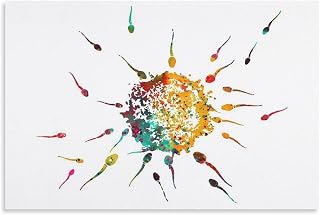 Maternity Hospital Posters Colorful Art Modern Sperms And Egg For Room Aesthetic Canvas Bathroom Art Wall Decor Photo Prints 16x24inch(40x60cm)