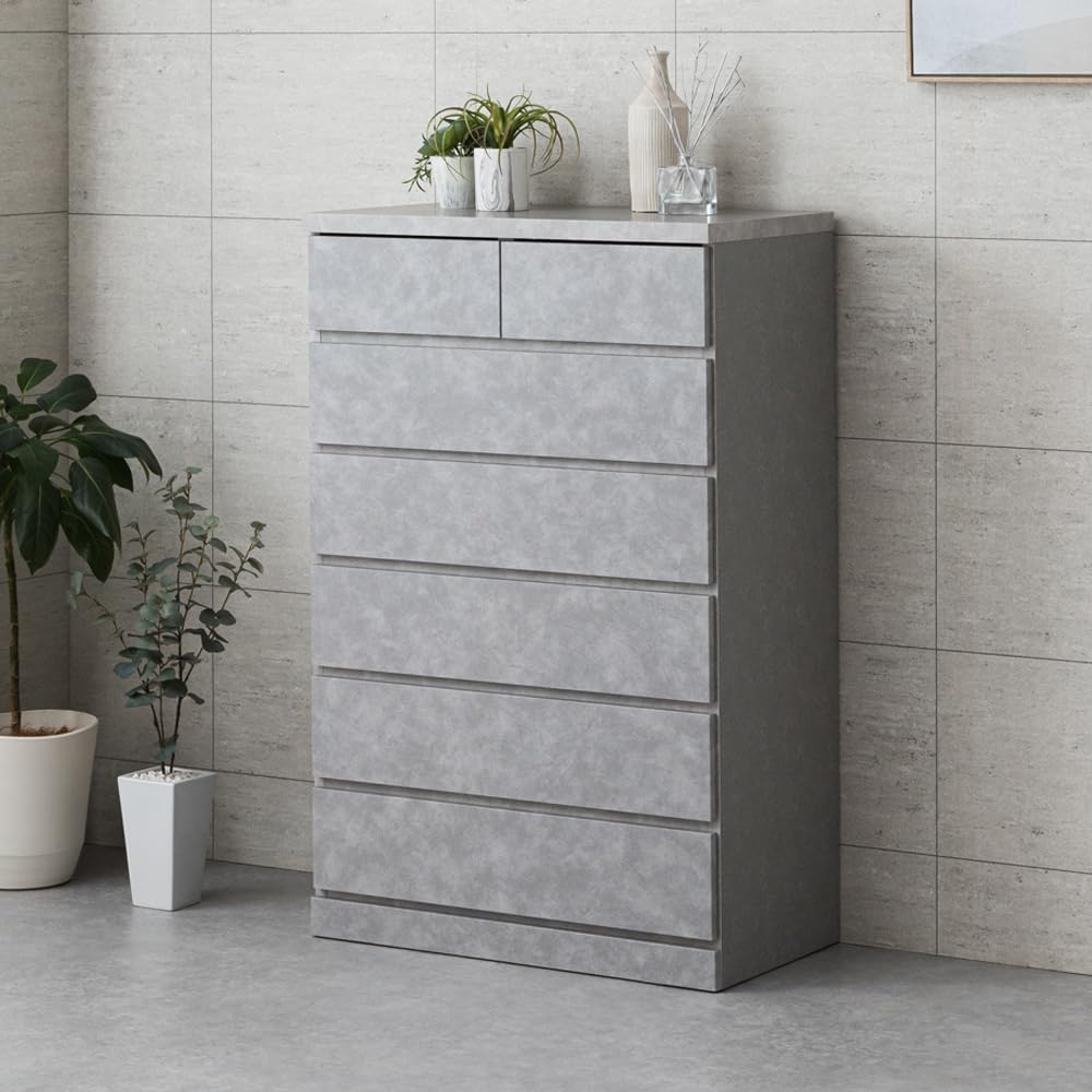 ​ 【るーさん】☆【大川家具】アルファタカバ ハイチェスト Amazon｜アルファタカバ シン パッソ 幅75cm 6段 グレー ハイチェスト