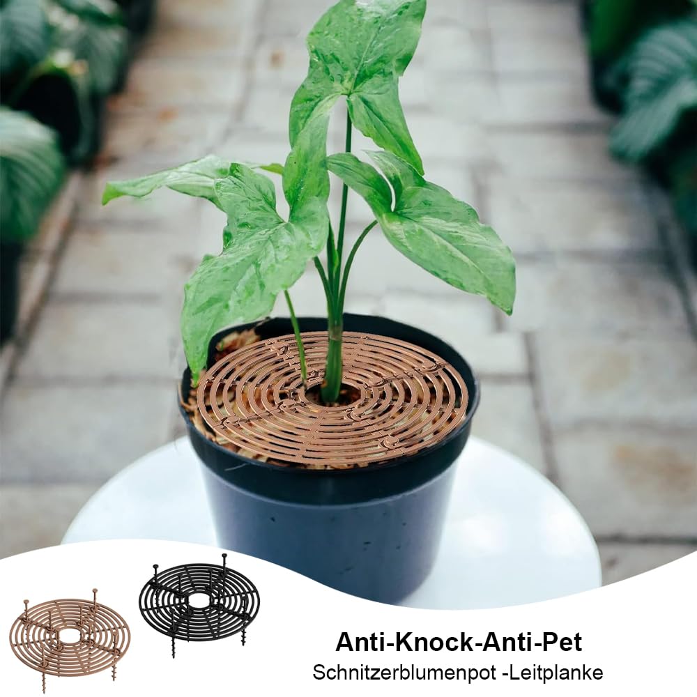 Blumentopf Gitter 30cm 2er Set - Pflanzenschutz Vor Katzen & Hunden Schwarz