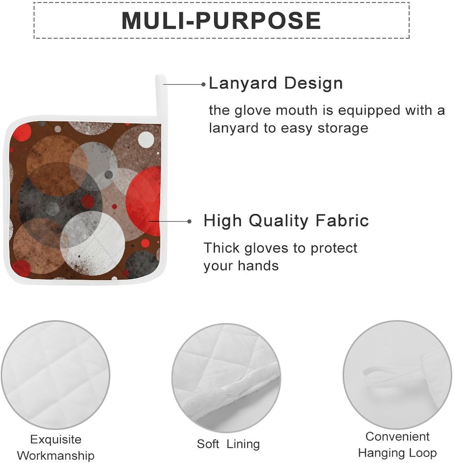 Lost in Spots Polyester Heat Resistant Pot Pad Non Slip Anti Scald Hot Dish Mat Reusable Table Protector for Kitchen Hot Pot Mat Wear Resistant Heat Proof Table Pad for Countertop Dining Room
