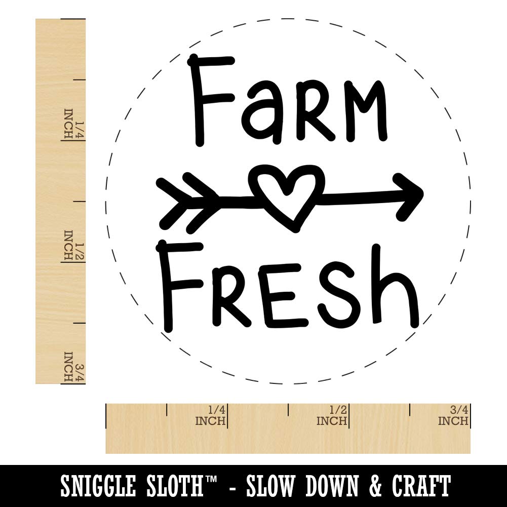 Farm Fresh Arrow Heart Chicken Egg Rubber Stamp - 3/4 Inch Small