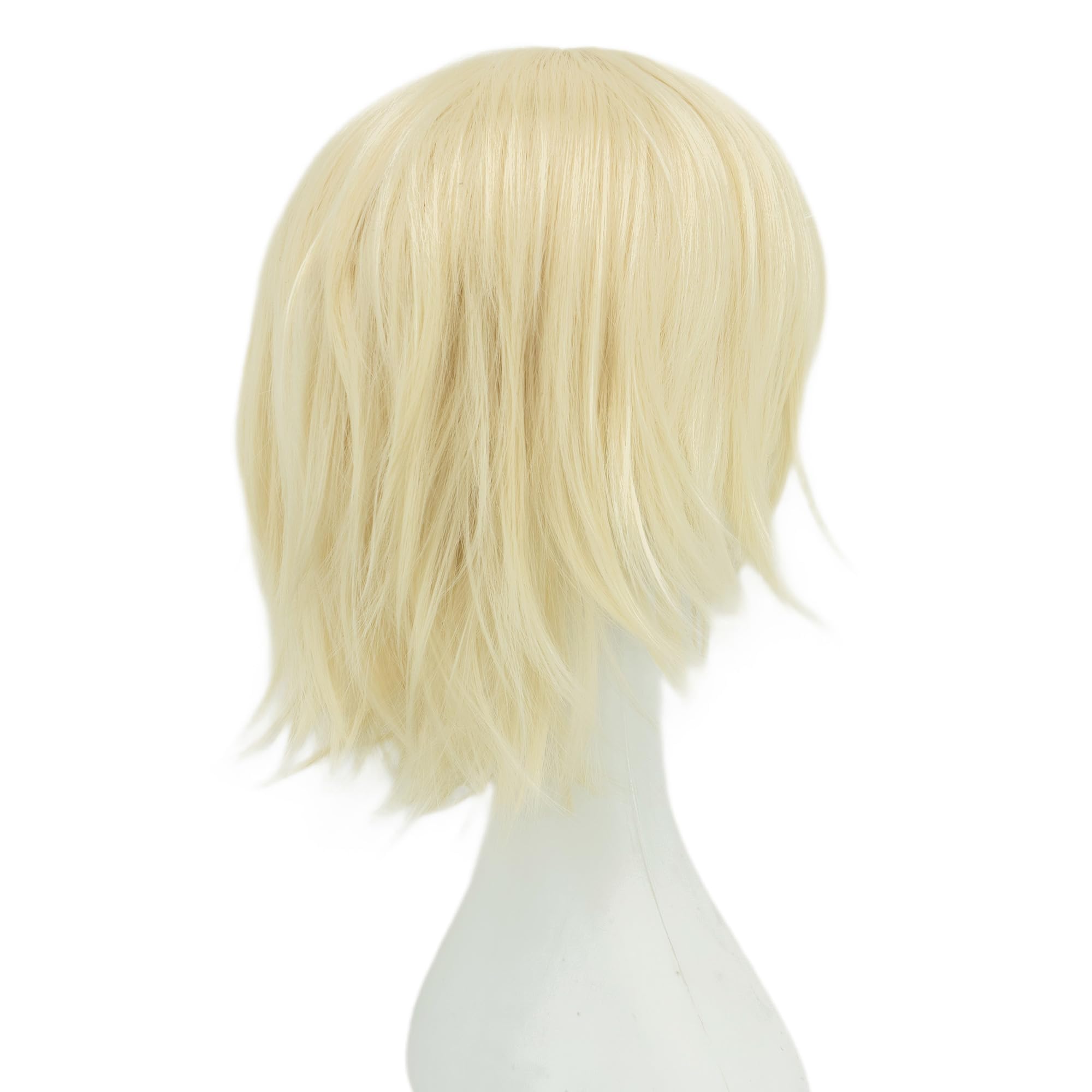 IMISSU Unisex Short Hair Party Wig with Bangs Halloween Costume Wigs (Blonde) - Image 4