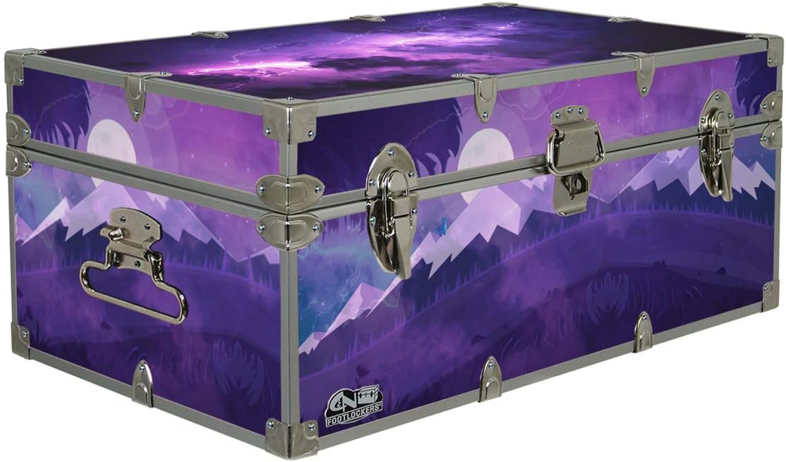 C&N Footlockers Designer Storage Trunks - Hi-Tech Themes - 32 x 18 x 13.5 Inches - Durable and Built to Last - Lockable (Radioactive)