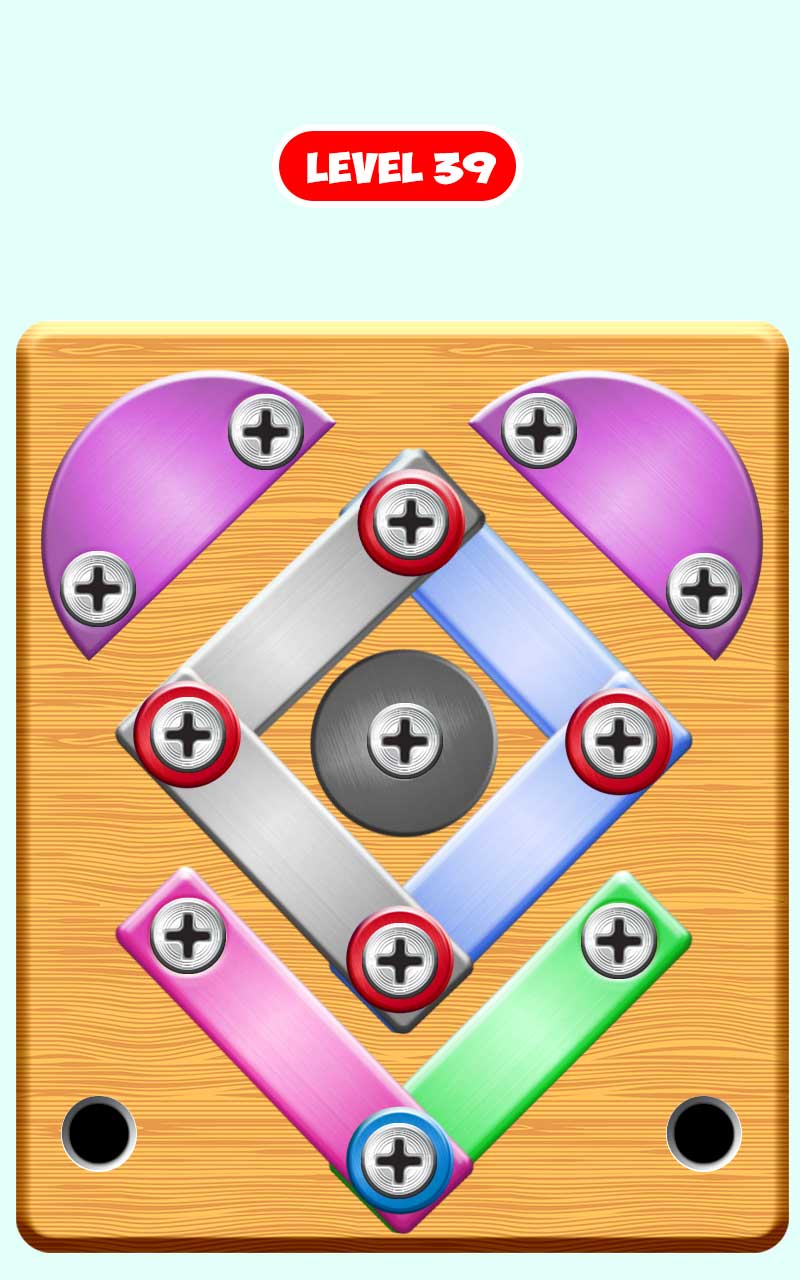 Screw Pin Nuts & Bolts Puzzle Untangle Tricky Brain Puzzle Game App
