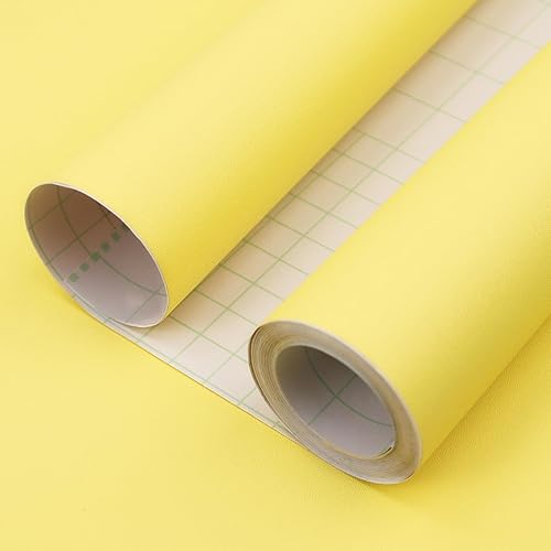 Papel tapiz amarillo para despegar y pegar, 15.7 x 78.7 pulgadas, papel tapiz apto para inquilinos, papel de pared extraíble de PVC de vinilo,