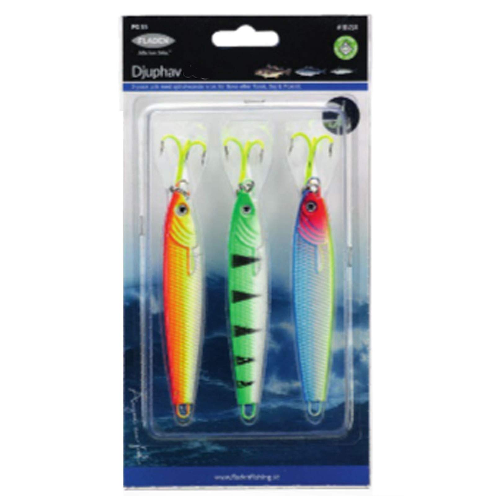 Fladen Pilker Bacalao Pesca Mar Juego 60 G 3 Unidades, Señuelos Peces Para Pescar, Anzuelo