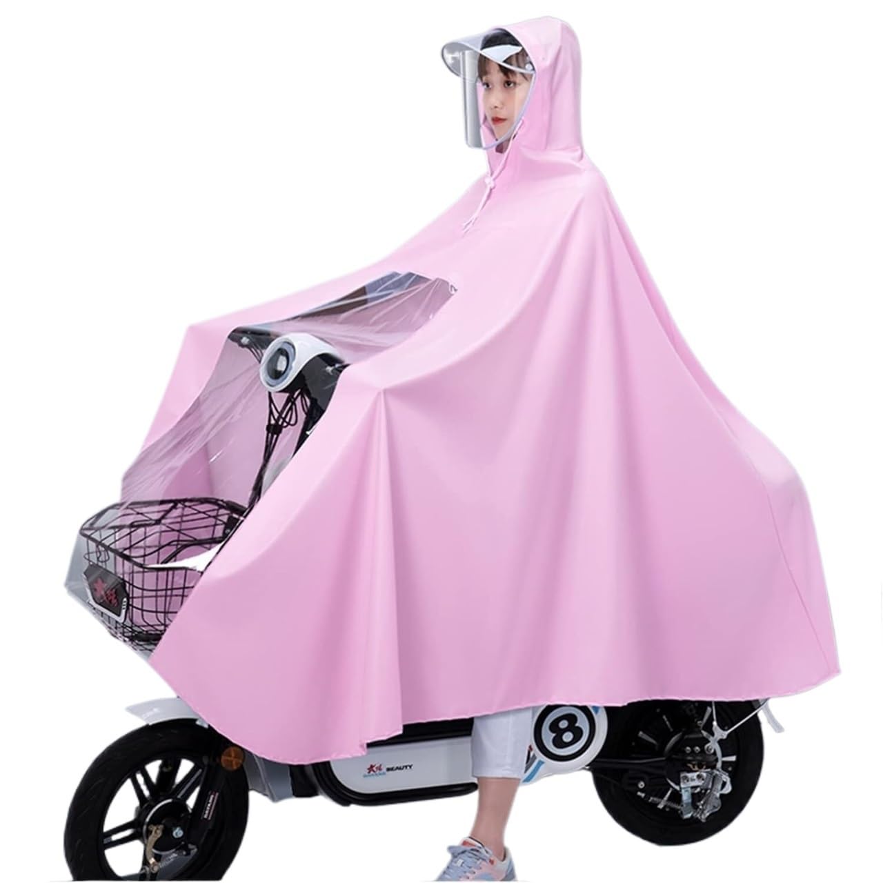Regenponcho mit Kapuze und Spiegelabdeckung for Fahrrad und Motorrad