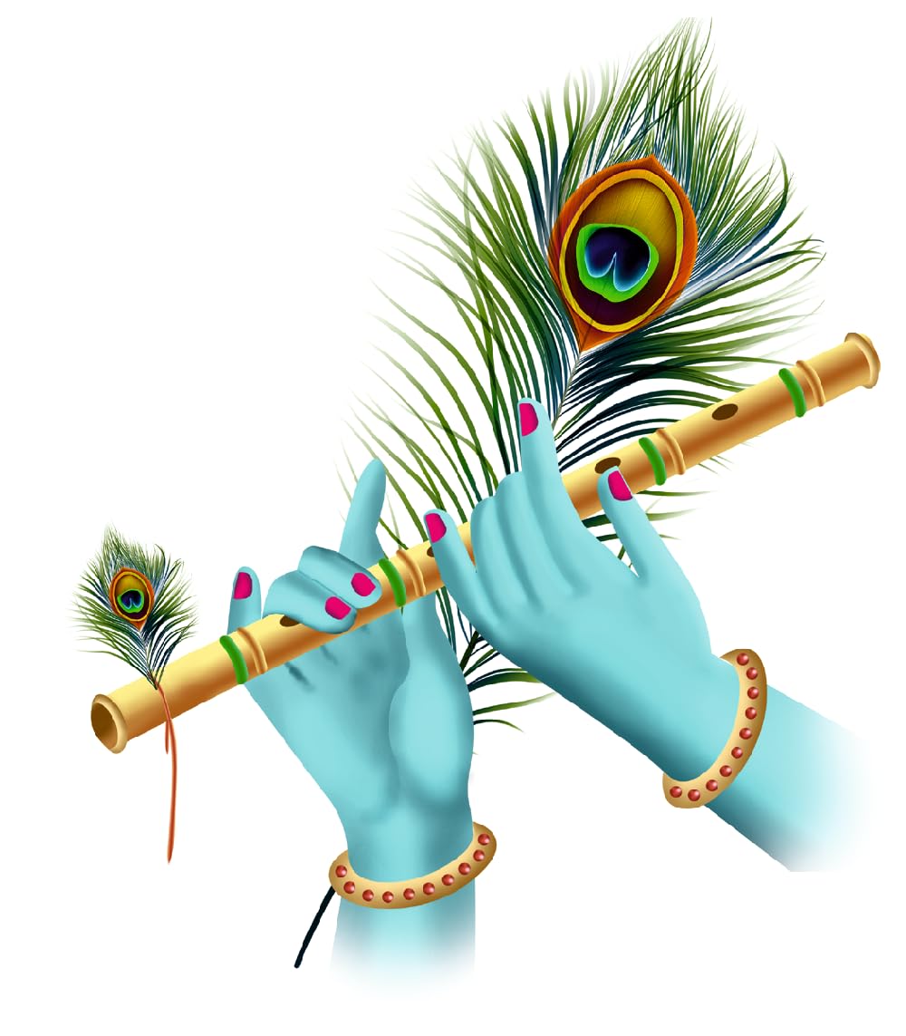 Akki World PVC Krishna Love Flute In Hands Wall Sticker For Living Room, Bedroom, Kids Rooom, Office (Size - 40 Cm X 48 Cm) (B0BXCPGS2S) Amazon Price History, Amazon Price Tracker