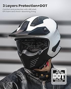Amazon.com: ILM Open Face Motorcycle 3/4 Half Helmet for