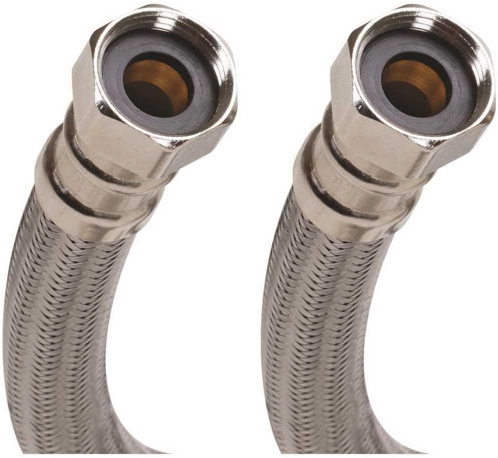 Fluidmaster B1H18 Water Heater Connector, Braided Stainless Steel - 3/4 Female Iron Pipe x 3/4 Female Iron Pipe, 18-Inch Length
