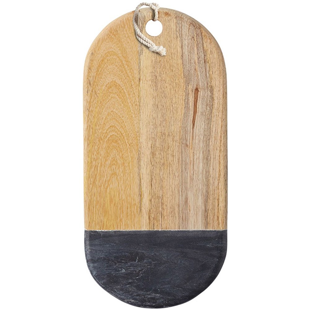 MasterClass Wooden Serving Board / Cheese Board with Marble Edge, 16.5 x 33.5 cm (6.5" x 13")