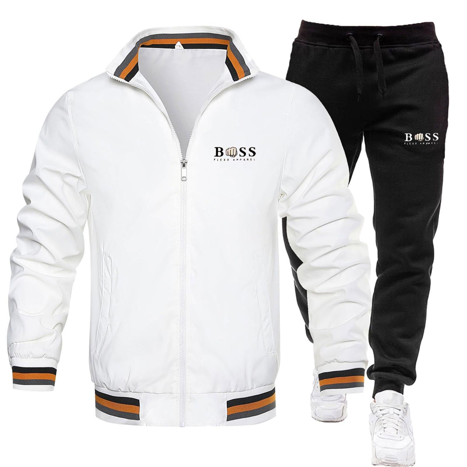 Herren Trainingsanzug Langarm Stehkragen Bomberjacke mit Reißverschluss Baggy Jogginghose Set Winter Warm Sportanzug Outdoor Übergangs Sportset Casual Jogginganzug Winter Tracksuit