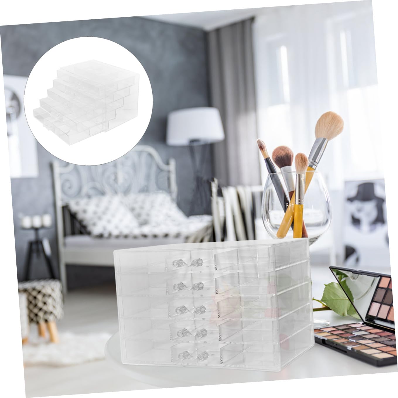 2pezzi Scatola Organizer Per Gioielli Acrilico Trasparente Strati Con Cassetti Portaoggetti Per Collane Bracciali e Capacità e Design Per Casa e Ufficio