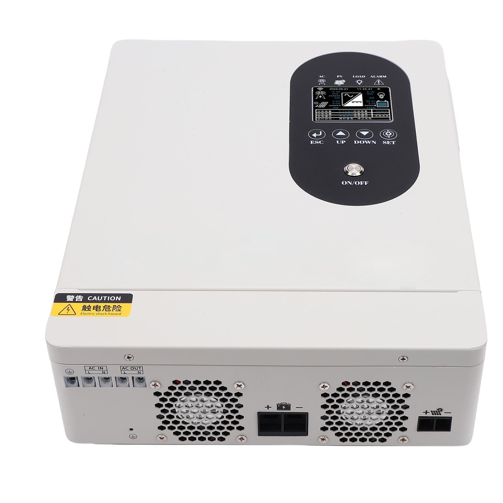 Inwerter Solarny 1600W Wbudowany Kontroler MPPT 60A Czysta Fala | Hybrydowa ładowarka Słoneczna WiFi, Kompatybilna z Akumulatorem AGM/żelowym/Li, Zabezpieczeniem Przed Przeciążeniem i