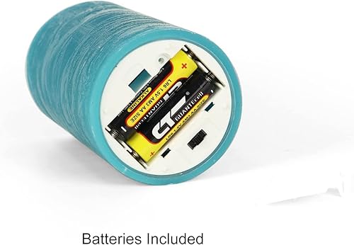 Vista 6 de Rhytsing Velas LED sin llama de cristal turquesa con función de temporizador para verano y bodas, luz blanca cálida, acabado de cera real, 6