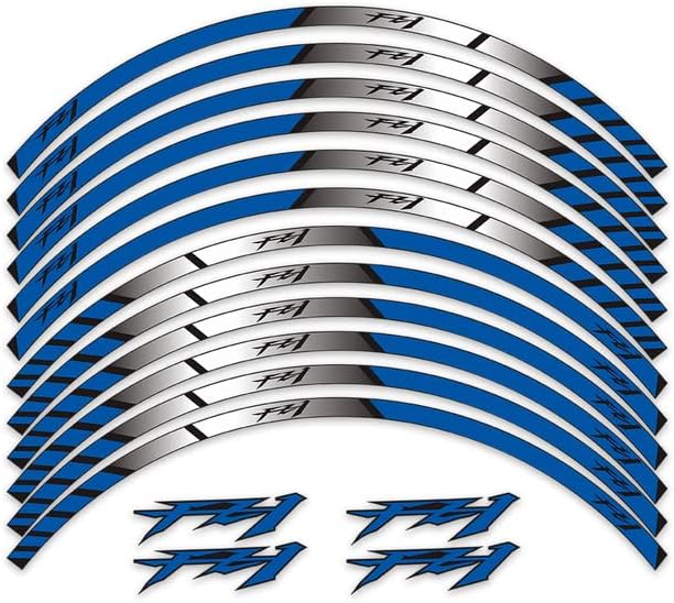 Motorcycle Rim Reflective Tape Sticker 17inch Wheel Stripes Decals Compatible with Yamaha FZ1 FZ01 (B)