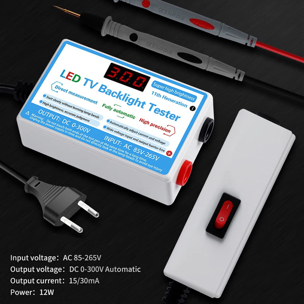Tester per retroilluminazione TV con lampada a LED, strumento per test di strisce per lampade a LED, adatto a tutte le lampade a LED, tensione adattiva in uscita 0-300 V