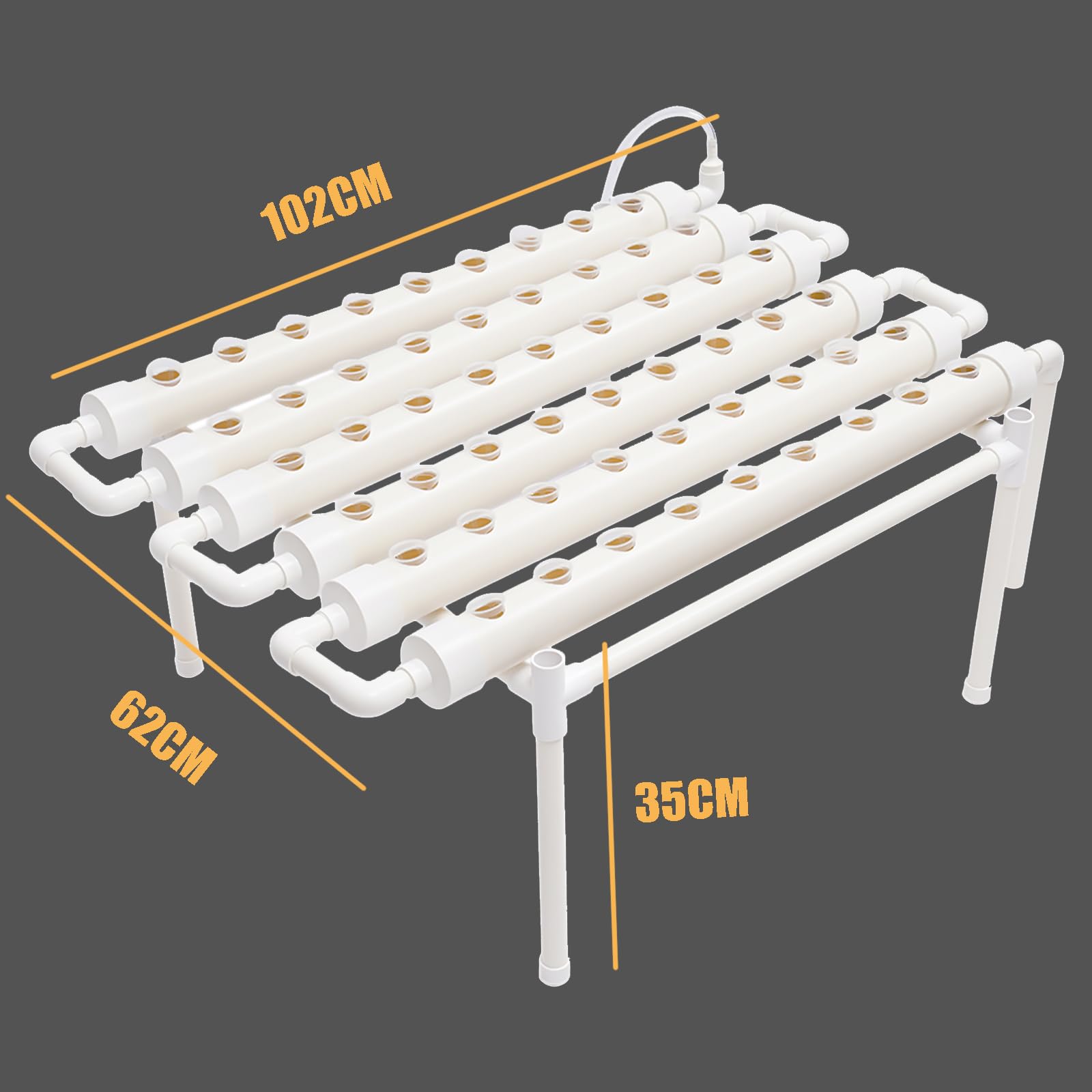 Kit de cultivo hidropónico de 1 capa con 54 plantas, sistemas de cultivo de plantas sin tierra de PVC con bomba de agua, juegos de cultivo hidropónico para el cultivo de verduras y frutas en balcones,