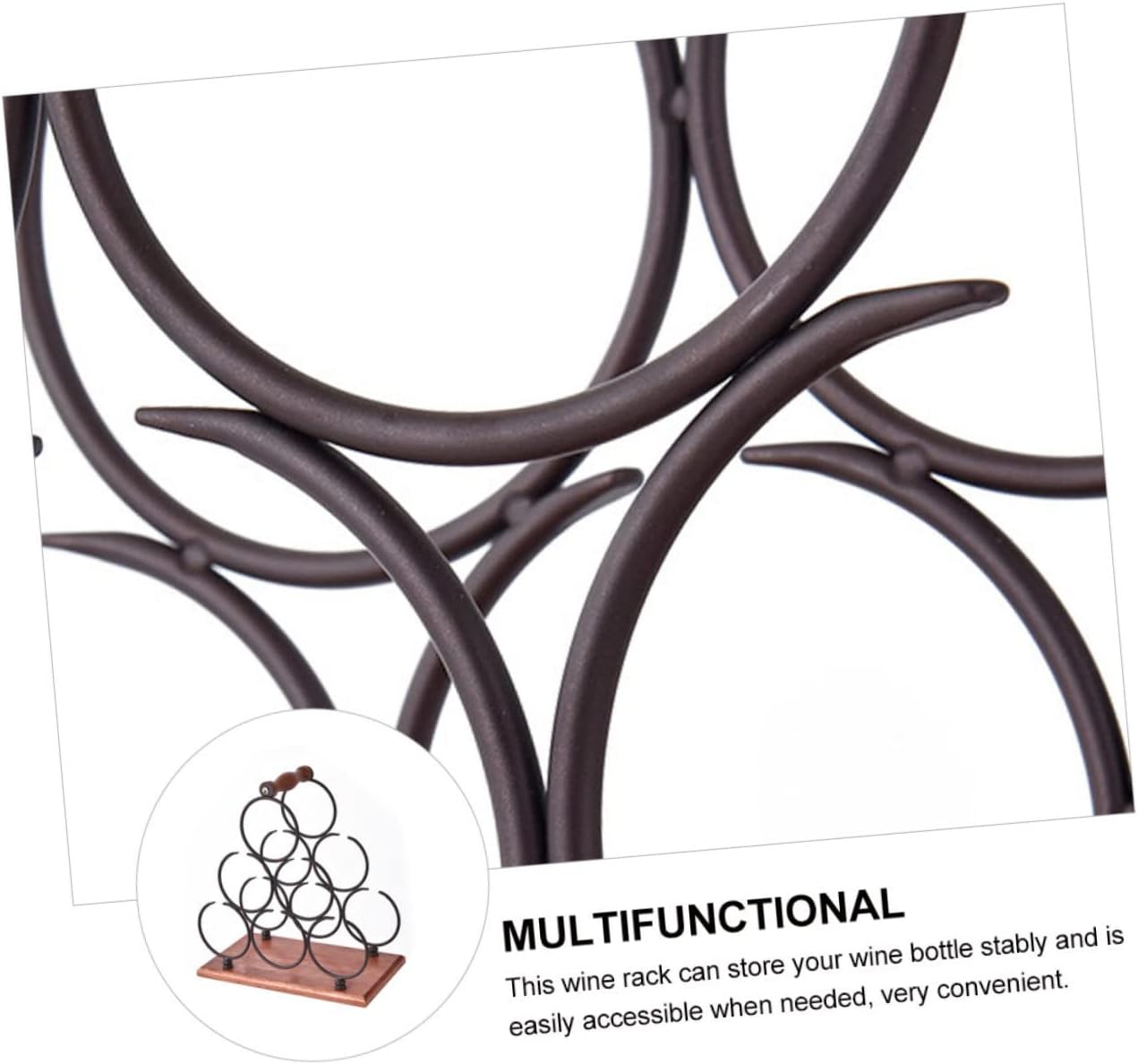 Creative European Style Iron Red Wine Rack for 6 Bottles Sturdy Wine Storage Display Stand for Home Bar and Kitchen Decor