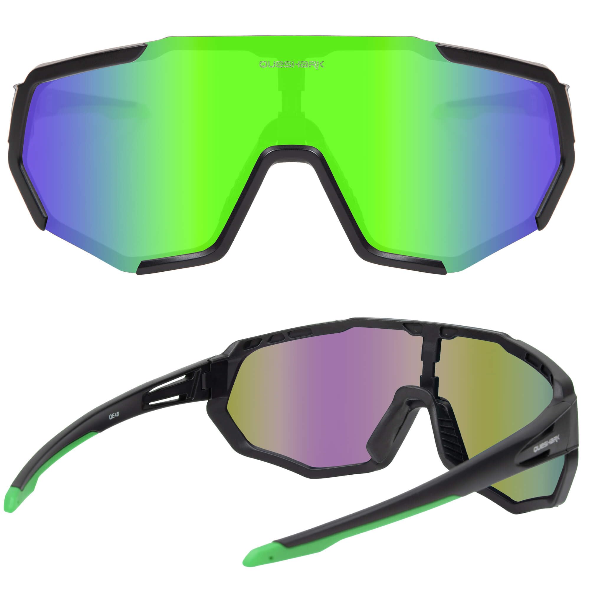 Queshark Occhiali Veloci, Occhiali Ciclismo Uomo e Donna, Leggero & Antiscivolo & TR90 Telaio & Protezione UV400, Occhiali Sportivi Uomo per Ciclismo Corsa Pesca Golf Baseball Pallavolo