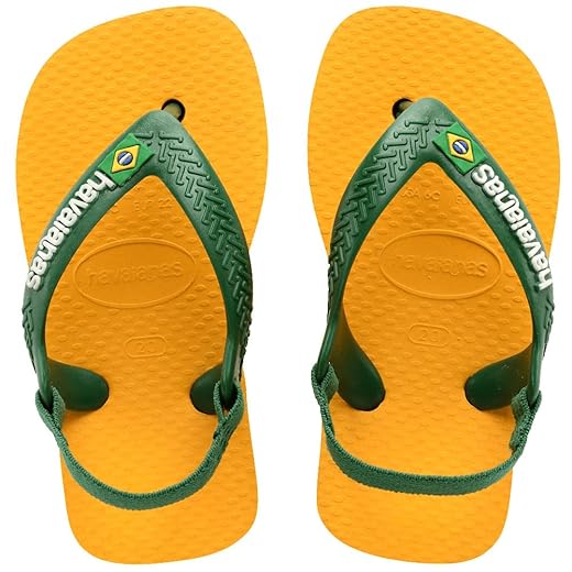 Chinelo Amarelo Pop/Amazônia New Baby Brasil Logo Havaianas Kids e Baby n° 25/26