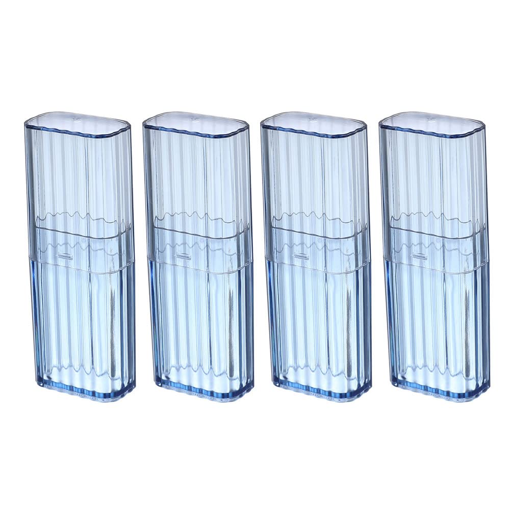 JIEDALIN 4er-Set Wattestäbchenhalter Für Reisen – Mini, Transparent, Platzsparend Für Kosmetik & Kleinkram