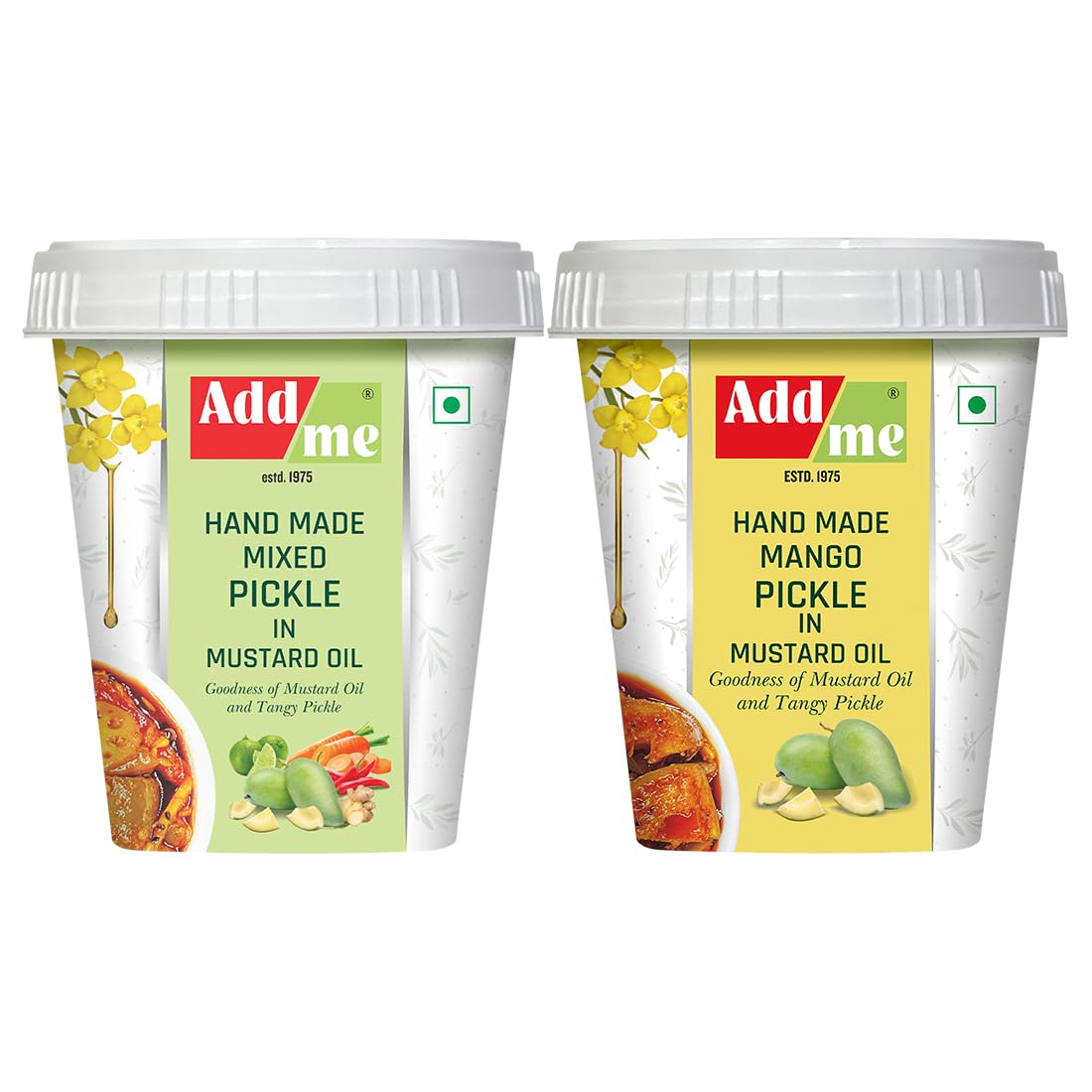 Add me Hand made combo Pack pickle 1kg Mango Pickle 500g aam ka achar in Mustard Oil, homemade Pickle Mixed achaar 500g pack of 2