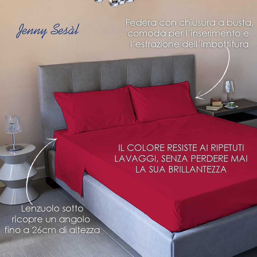 Set Lenzuola Jenny Sesal Matitone | Singolo/Matrimoniale/Piazza E Mezza In Rosso